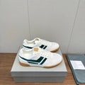TOM FORD 26S JACKSON SNEAKERS IN WHITE AND DARK GREEN SUEDE