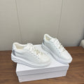 JIMMY CHOO 26S SNEAKERS 55 MM IN WHITE CALFSKIN PEARL-EMBELLISHED