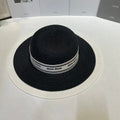 MIUMIU 26S WIDE-BRIM STRAW HAT IN BLACK 343683