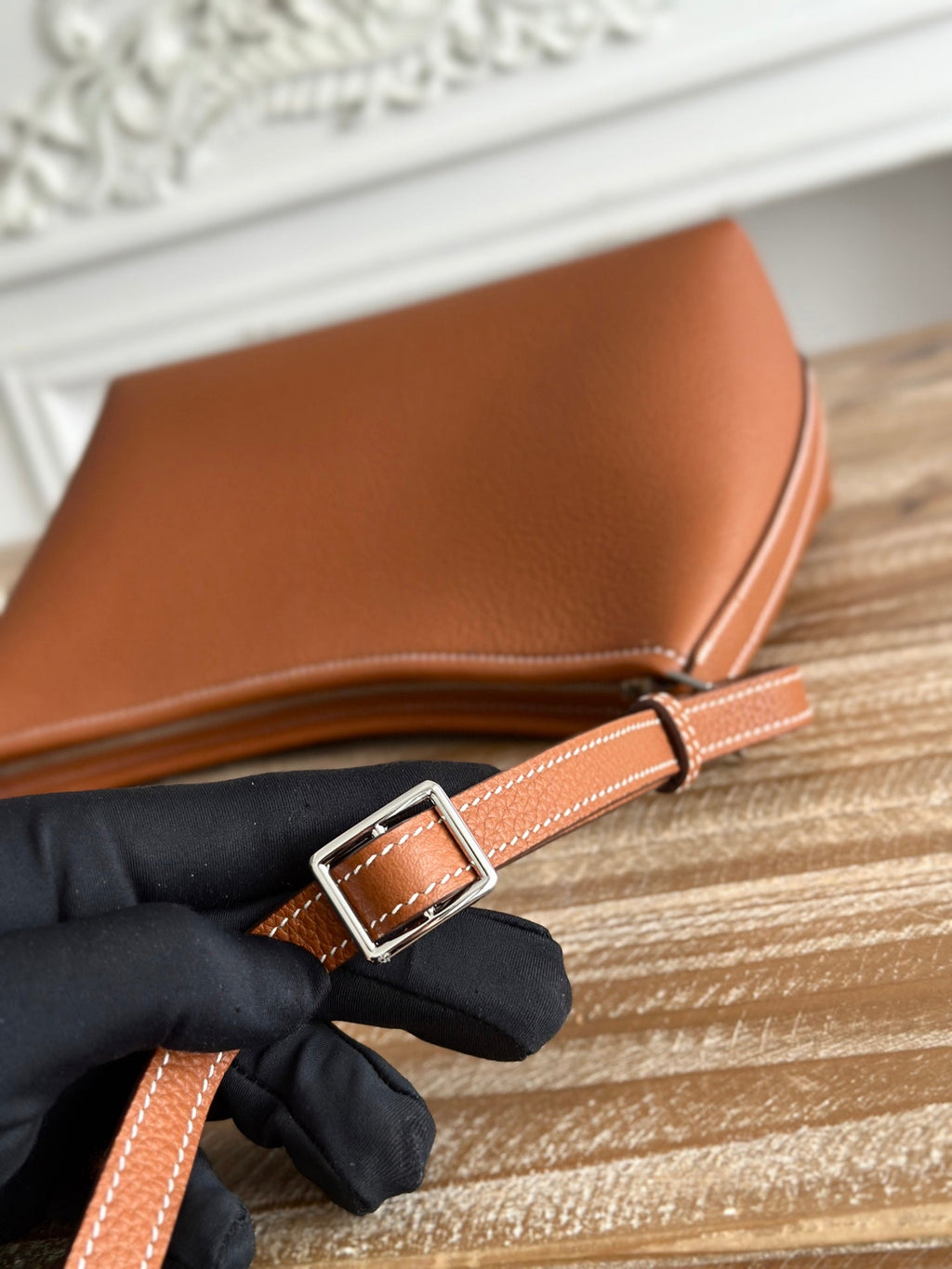 HM 25S BERLINGOT 24 CM IN BROWN LAMBSKIN