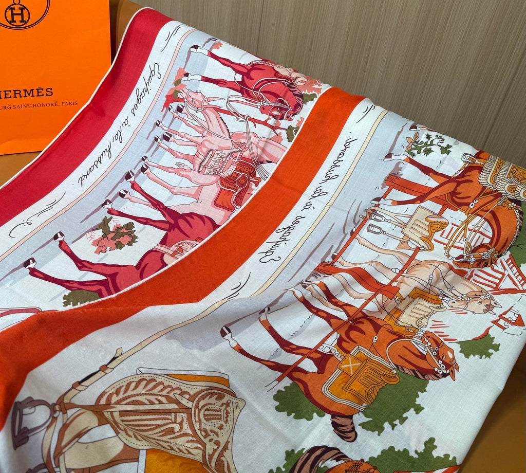HERMES 26S SCARF 140 IN CASHMERE AND SILK 305962