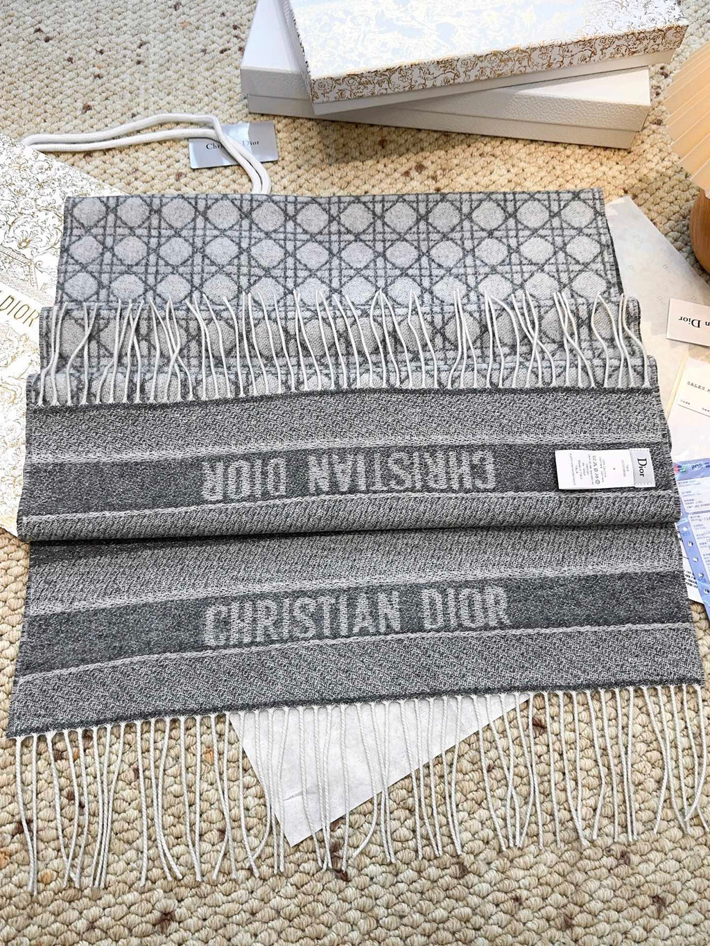 DIOR 26S SCARF 202CM IN CASHMERE 136514