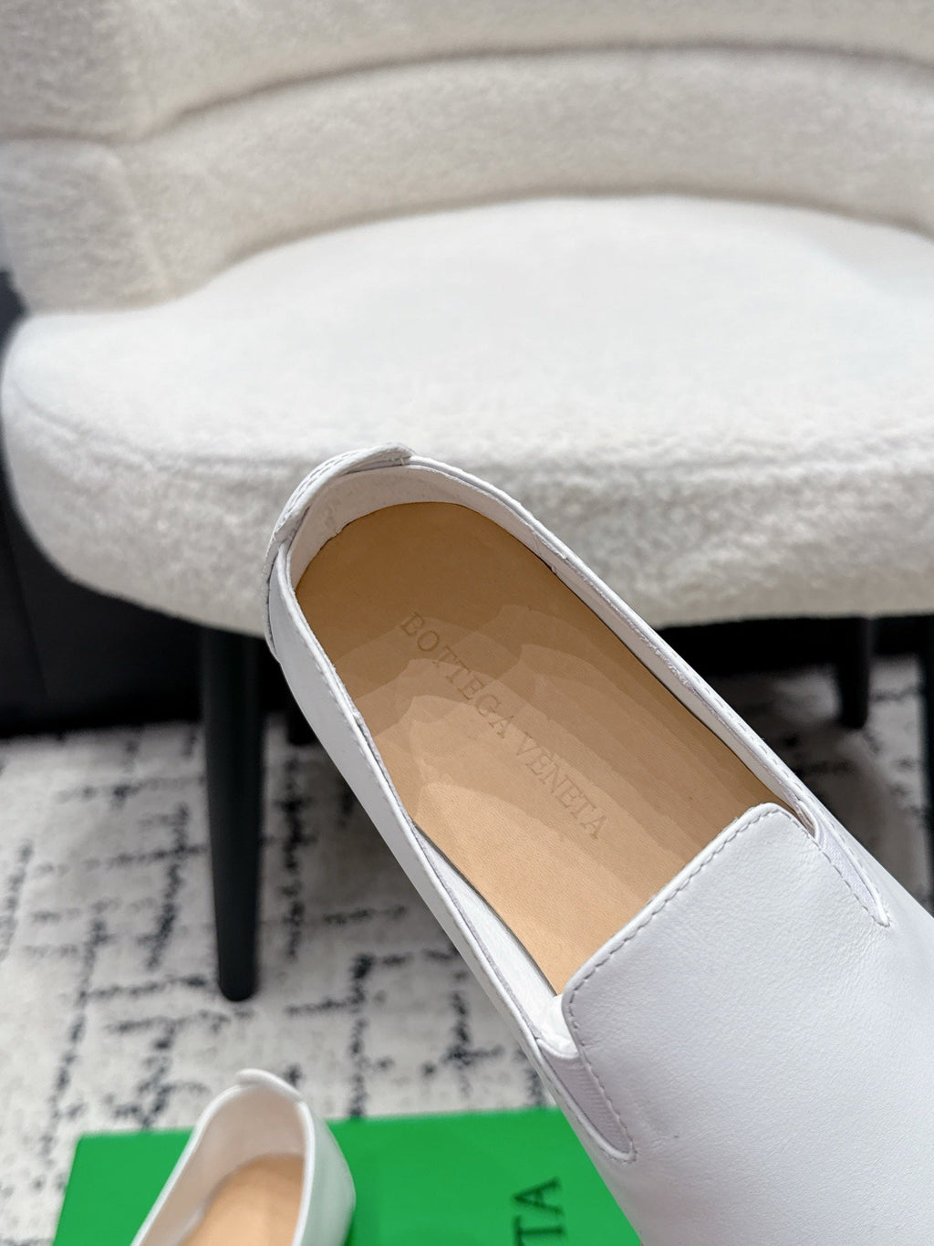 BOTTEGA VENETA 26S FLAT LOAFERS IN WHITE CALFSKIN