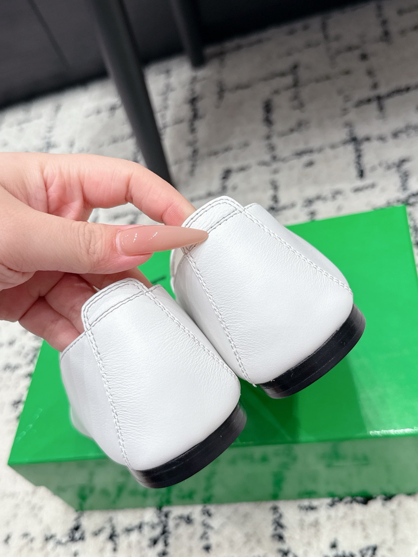 BOTTEGA VENETA 26S FLAT LOAFERS IN WHITE CALFSKIN