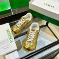 BOTTEGA VENETA 26S ORBIT SNEAKERS IN GOLD TECHNICAL MESH
