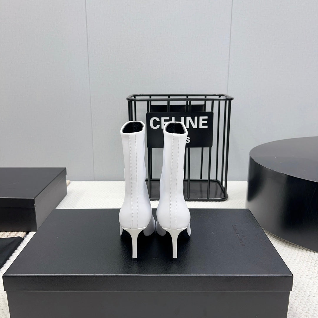 HIGH HEEL 85 MM IN WHITE CALFSKIN