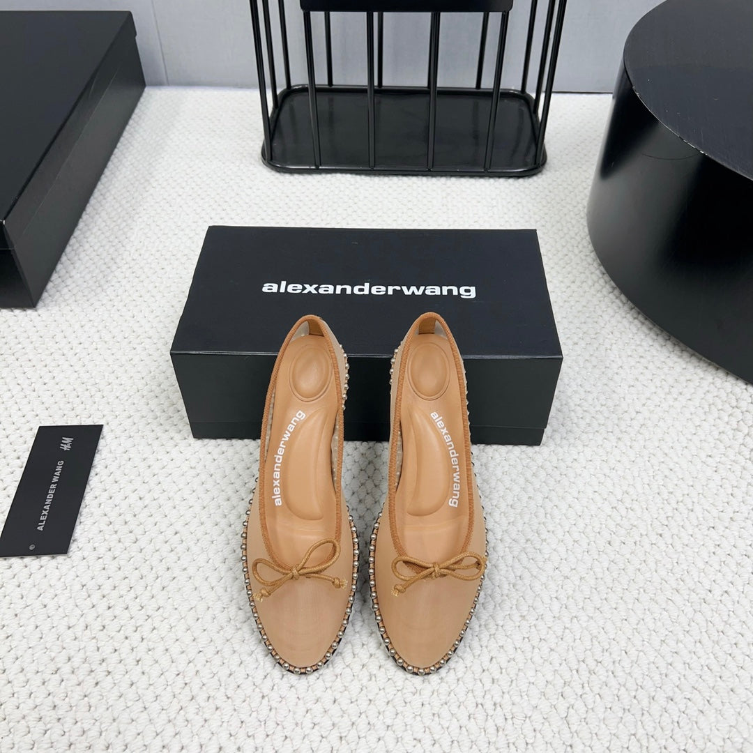 LINA BALLCHAIN FLAT IN PEANUT BROWN MESH