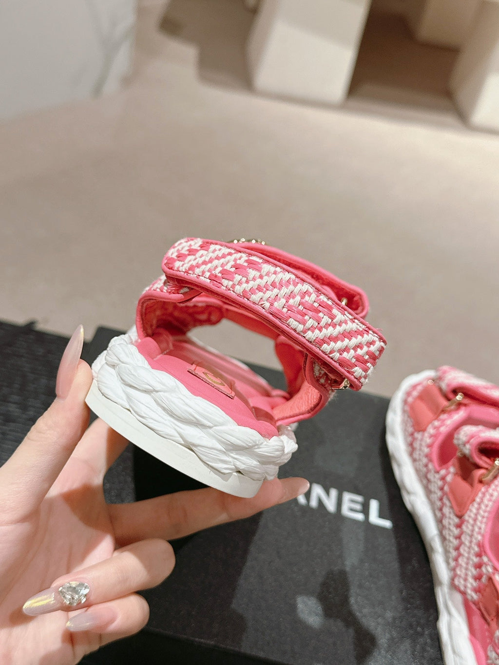 CC DAD SANDALS IN BLUSH PINK CALFSKIN