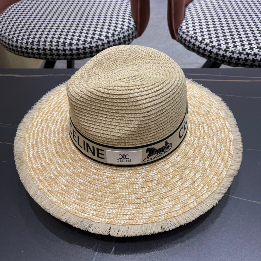 CELINE 26S WIDE-BRIM STRAW SUN HAT STYLE 138