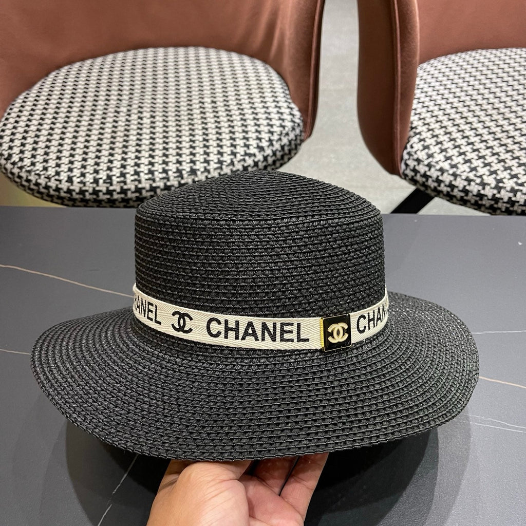 CHANEL 26S STRAW BOATER HAT 335740
