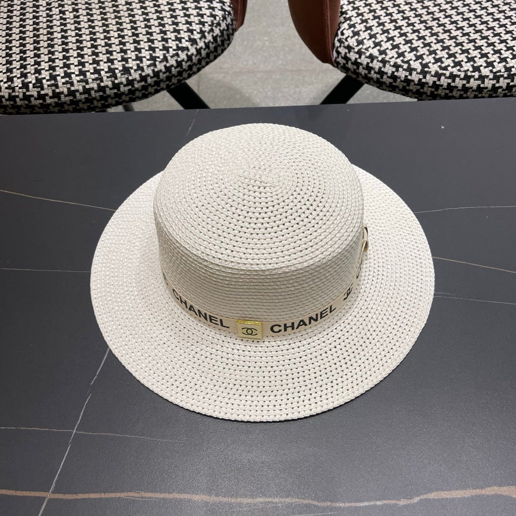 CHANEL 26S STRAW BOATER HAT 335739