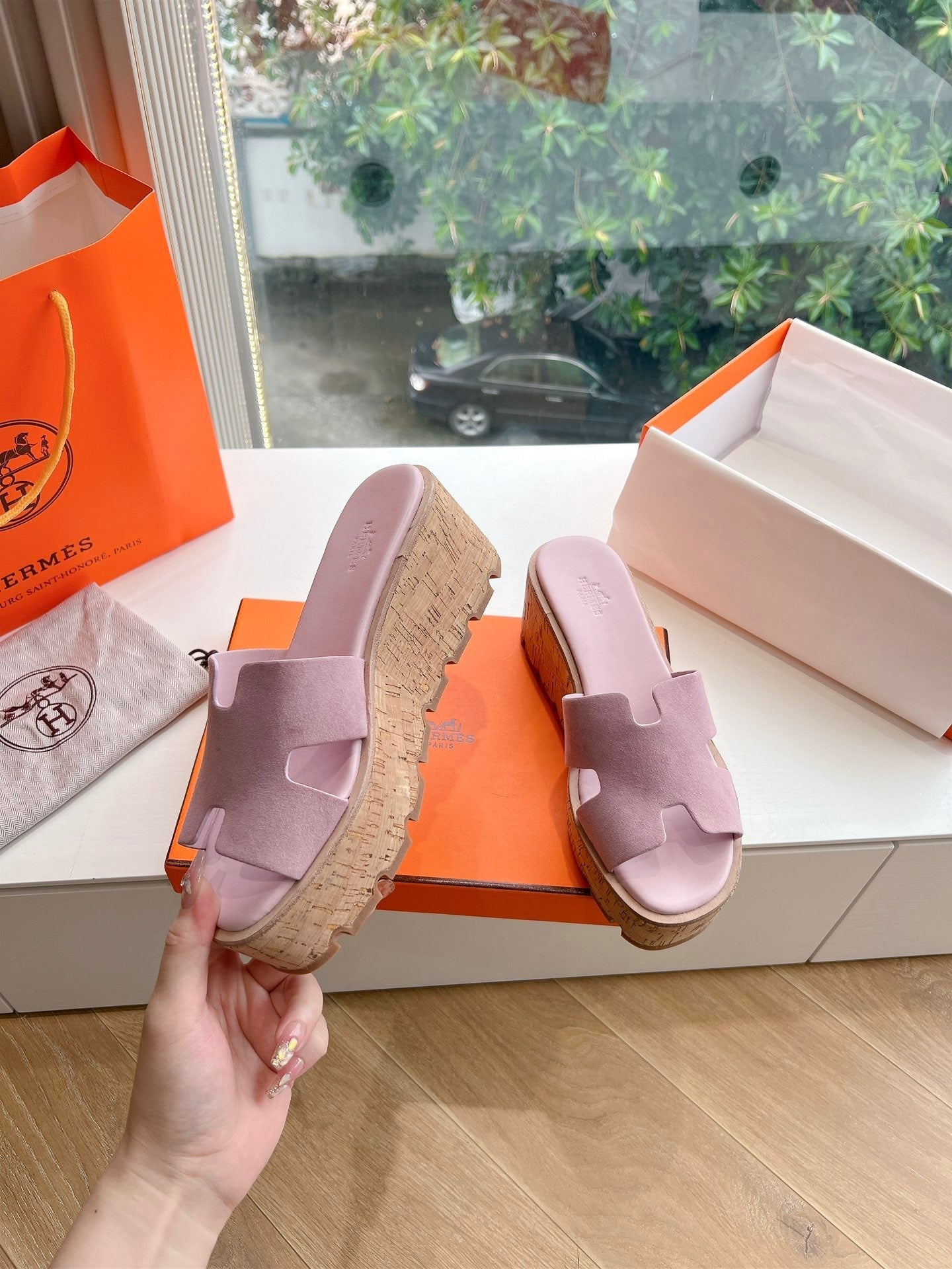 EZE 65 SANDAL PASTEL PINK SUEDE