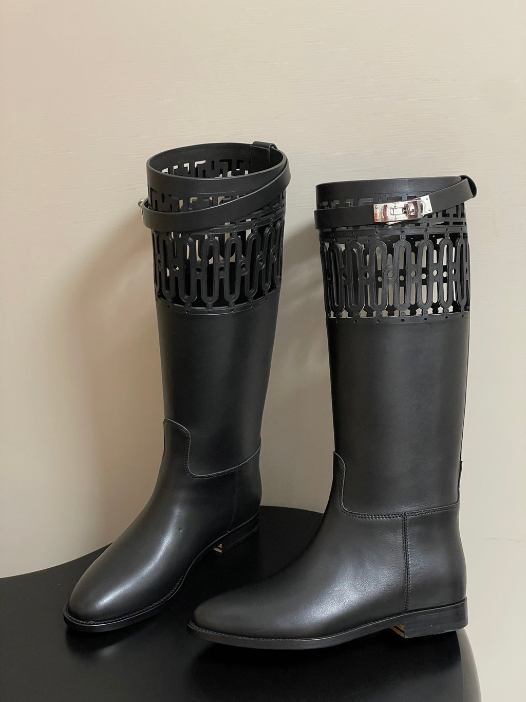 HM JUMPING BOOTS IN BLACK CALFSKIN 423264