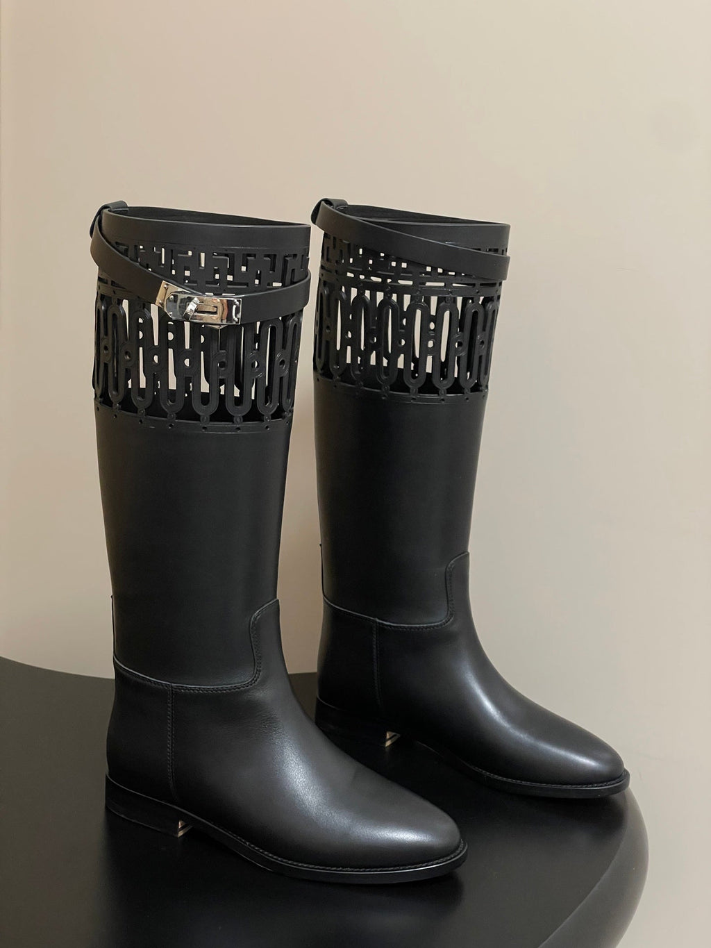 HM JUMPING BOOTS IN BLACK CALFSKIN 423264