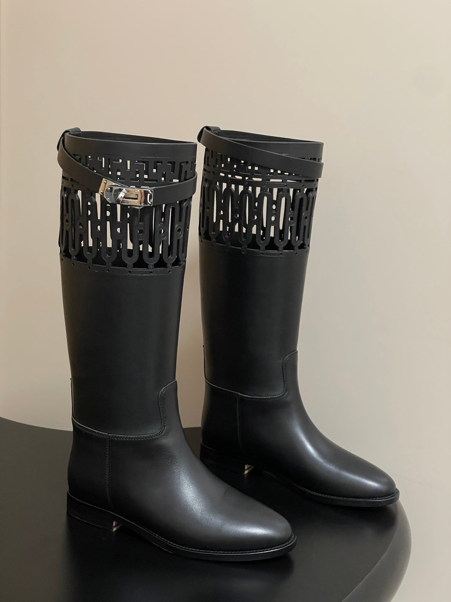 HM JUMPING BOOTS IN BLACK CALFSKIN 423264