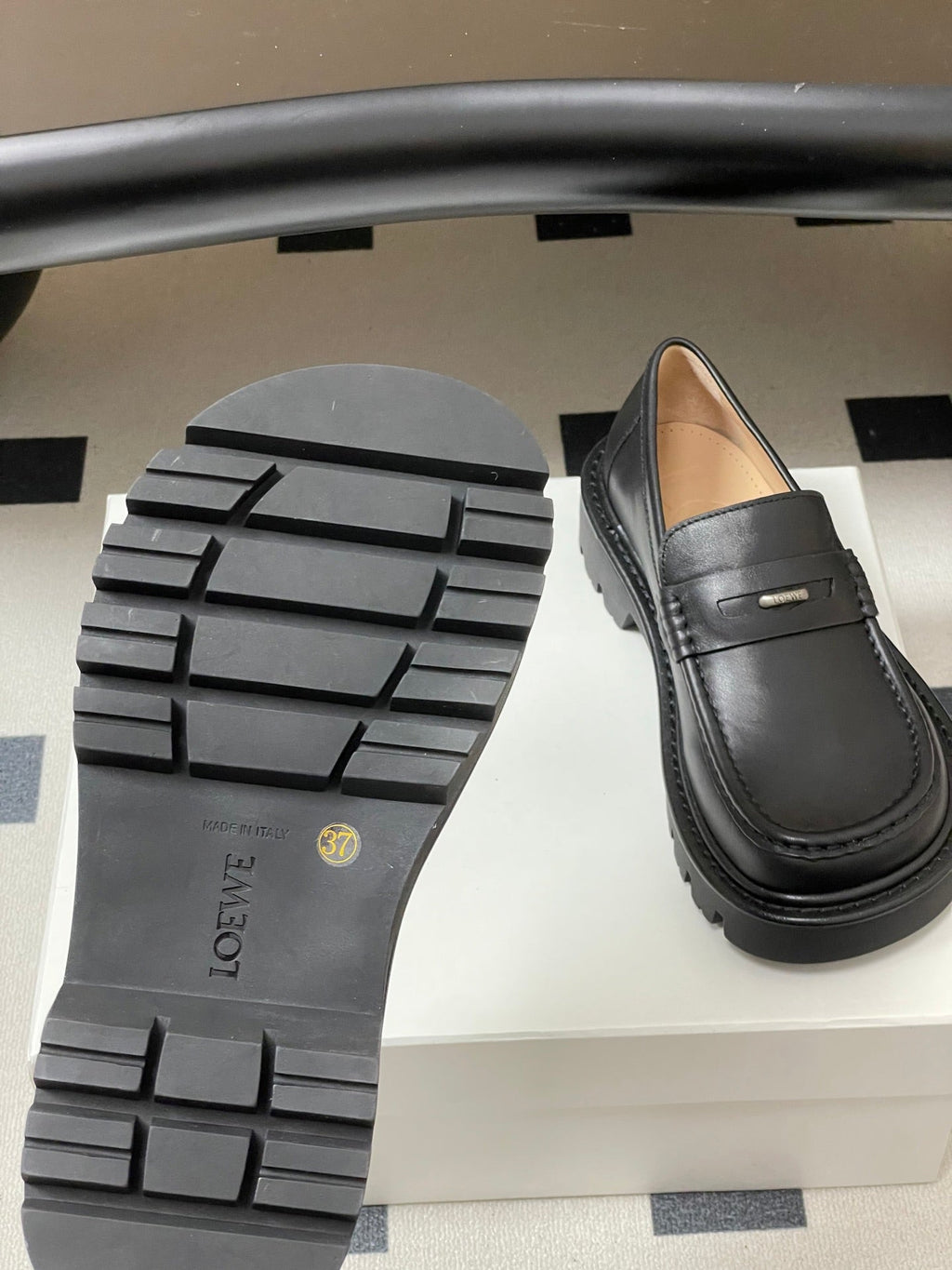 LOEWE 26S LOAFER IN BLACK CALFSKIN