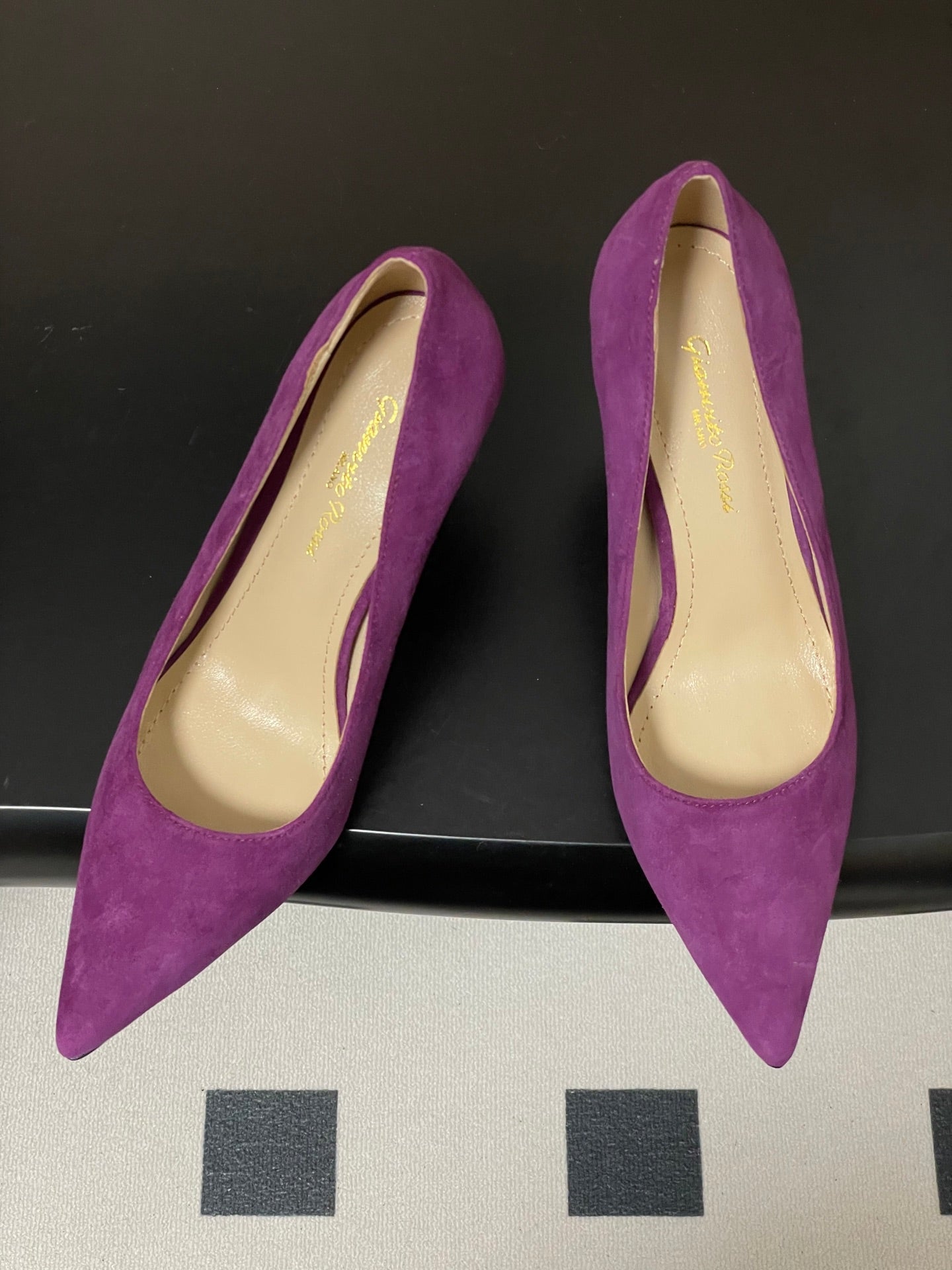 GIANVITO ROSSI 26S HIGH HEELS 85 MM IN PURPLE SUEDE