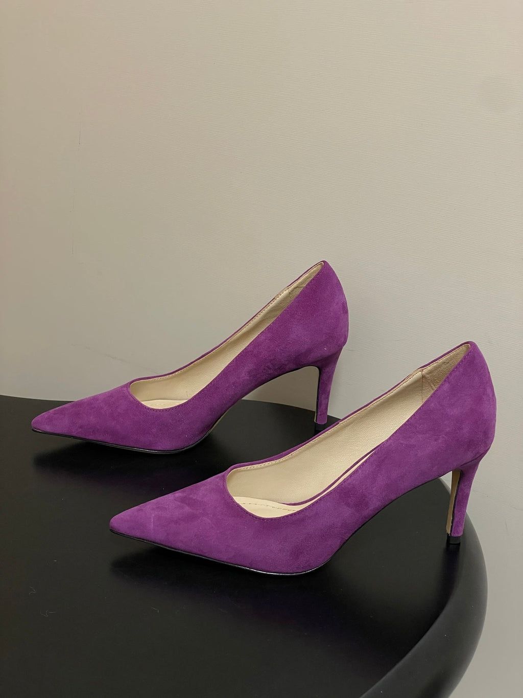 GIANVITO ROSSI 26S HIGH HEELS 85 MM IN PURPLE SUEDE