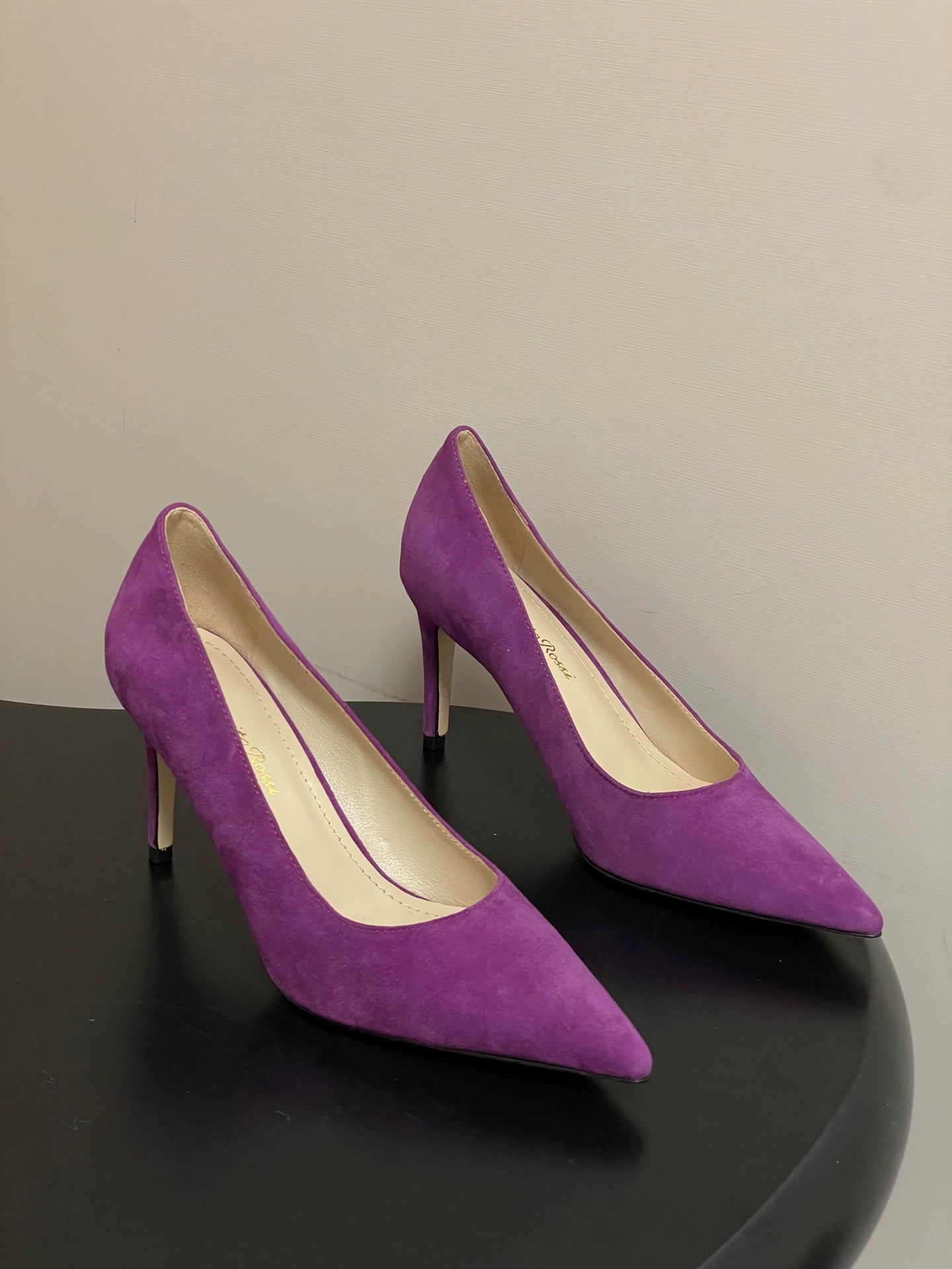 GIANVITO ROSSI 26S HIGH HEELS 85 MM IN PURPLE SUEDE