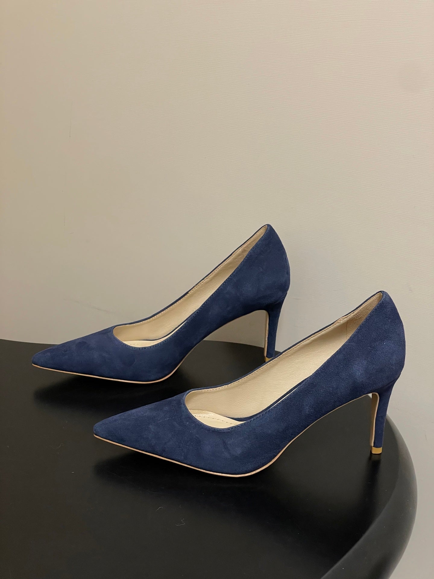 GIANVITO ROSSI 26S HIGH HEELS 85 MM IN NAVY BLUE SUEDE