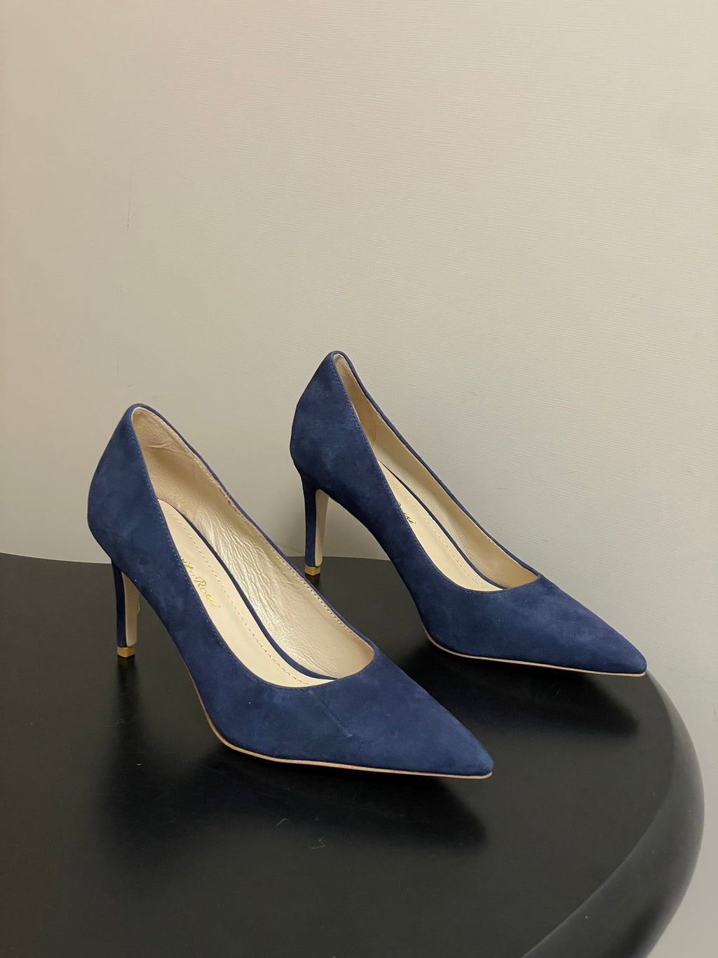 GIANVITO ROSSI 26S HIGH HEELS 85 MM IN NAVY BLUE SUEDE