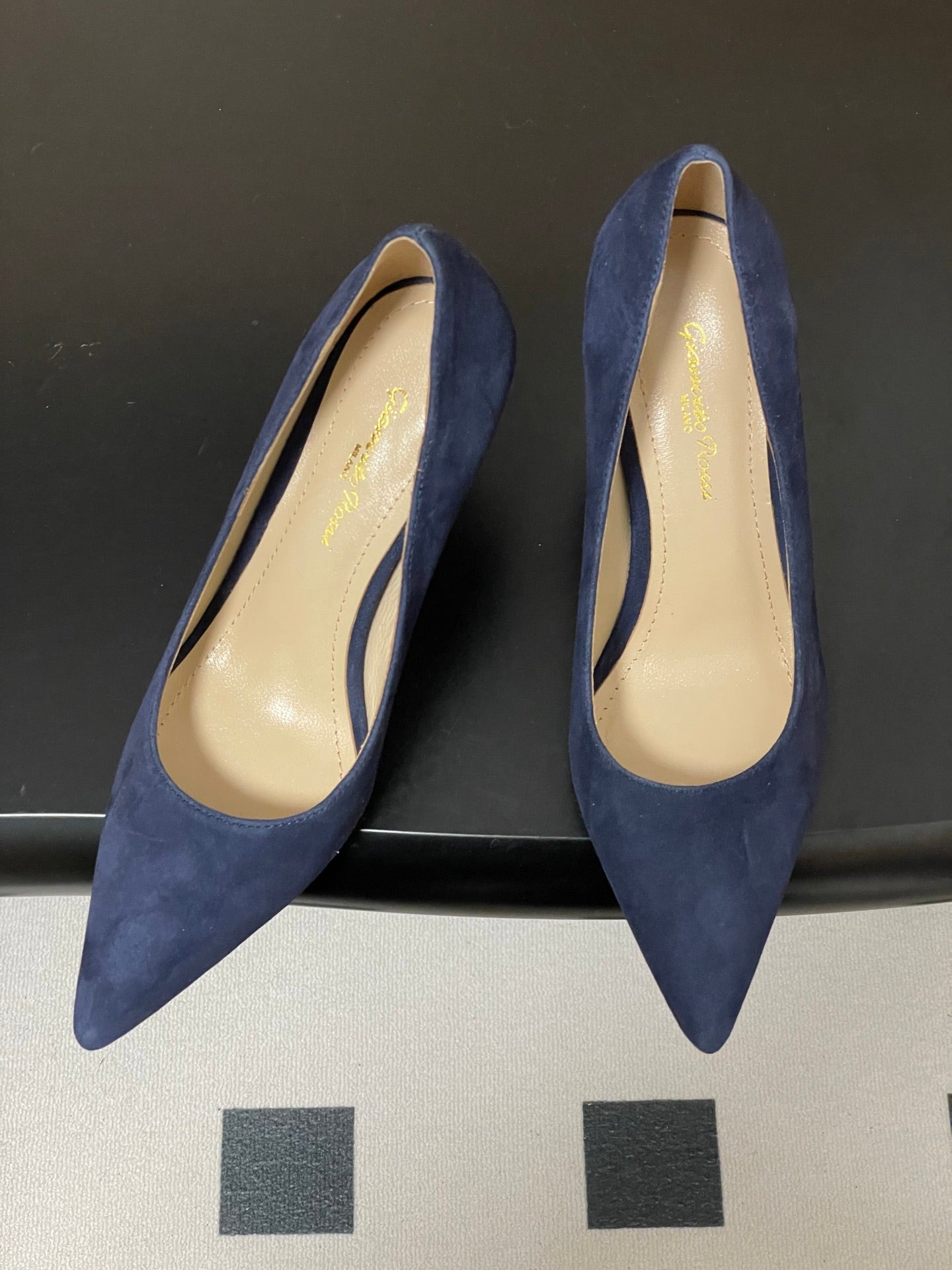GIANVITO ROSSI 26S HIGH HEELS 85 MM IN NAVY BLUE SUEDE