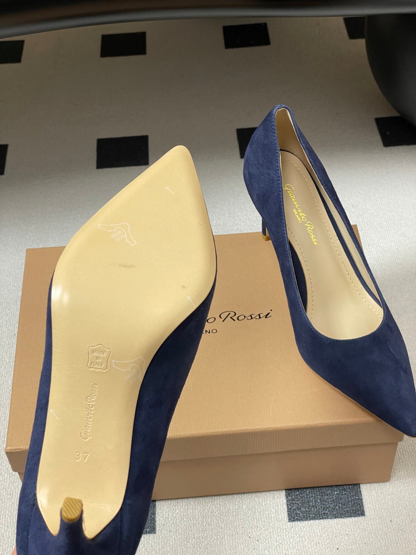 GIANVITO ROSSI 26S HIGH HEELS 85 MM IN NAVY BLUE SUEDE