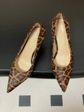 GIANVITO ROSSI 26S HIGH HEELS 85 MM IN LEOPARD PRINT PONY HAIR