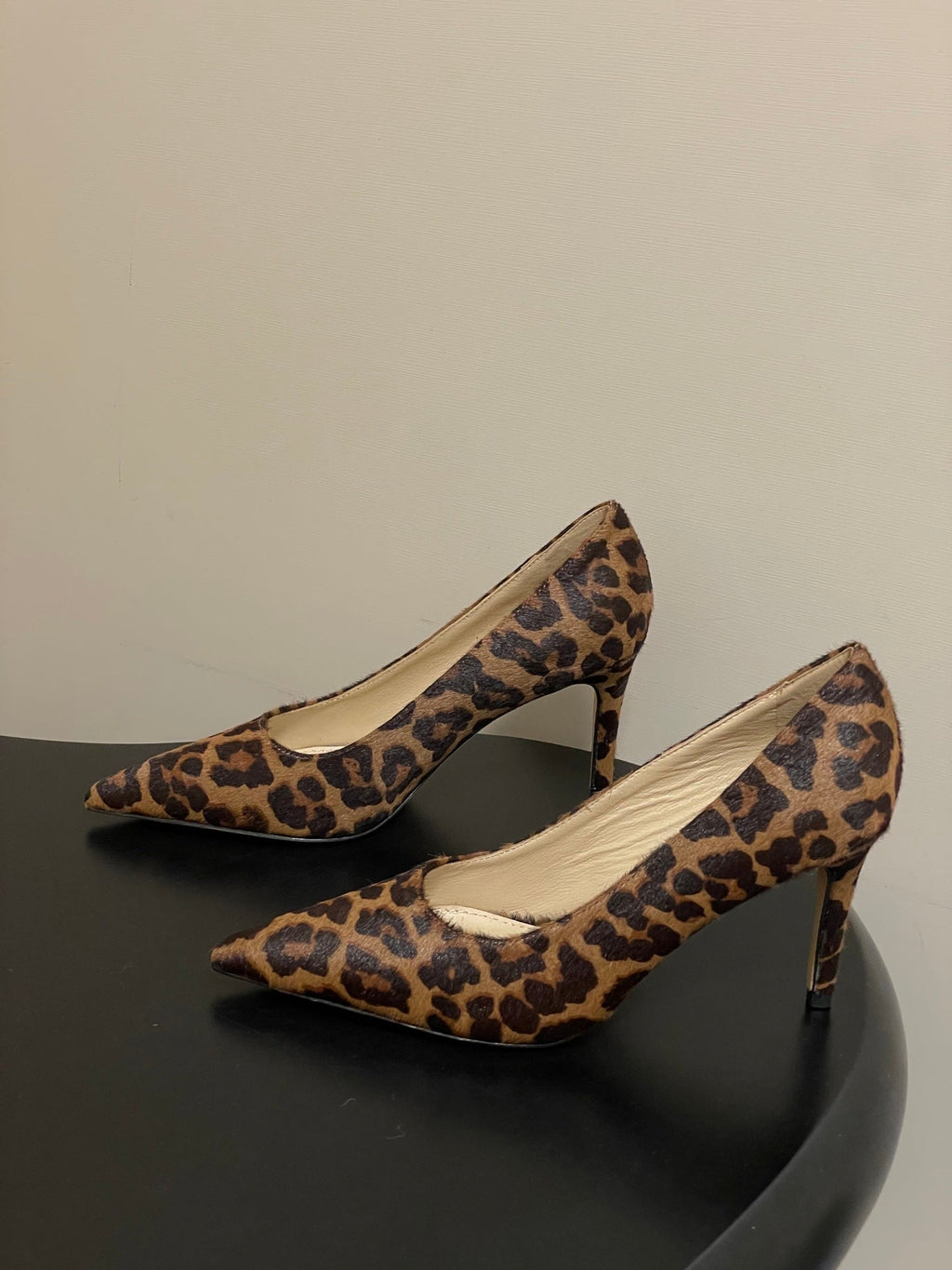 GIANVITO ROSSI 26S HIGH HEELS 85 MM IN LEOPARD PRINT PONY HAIR