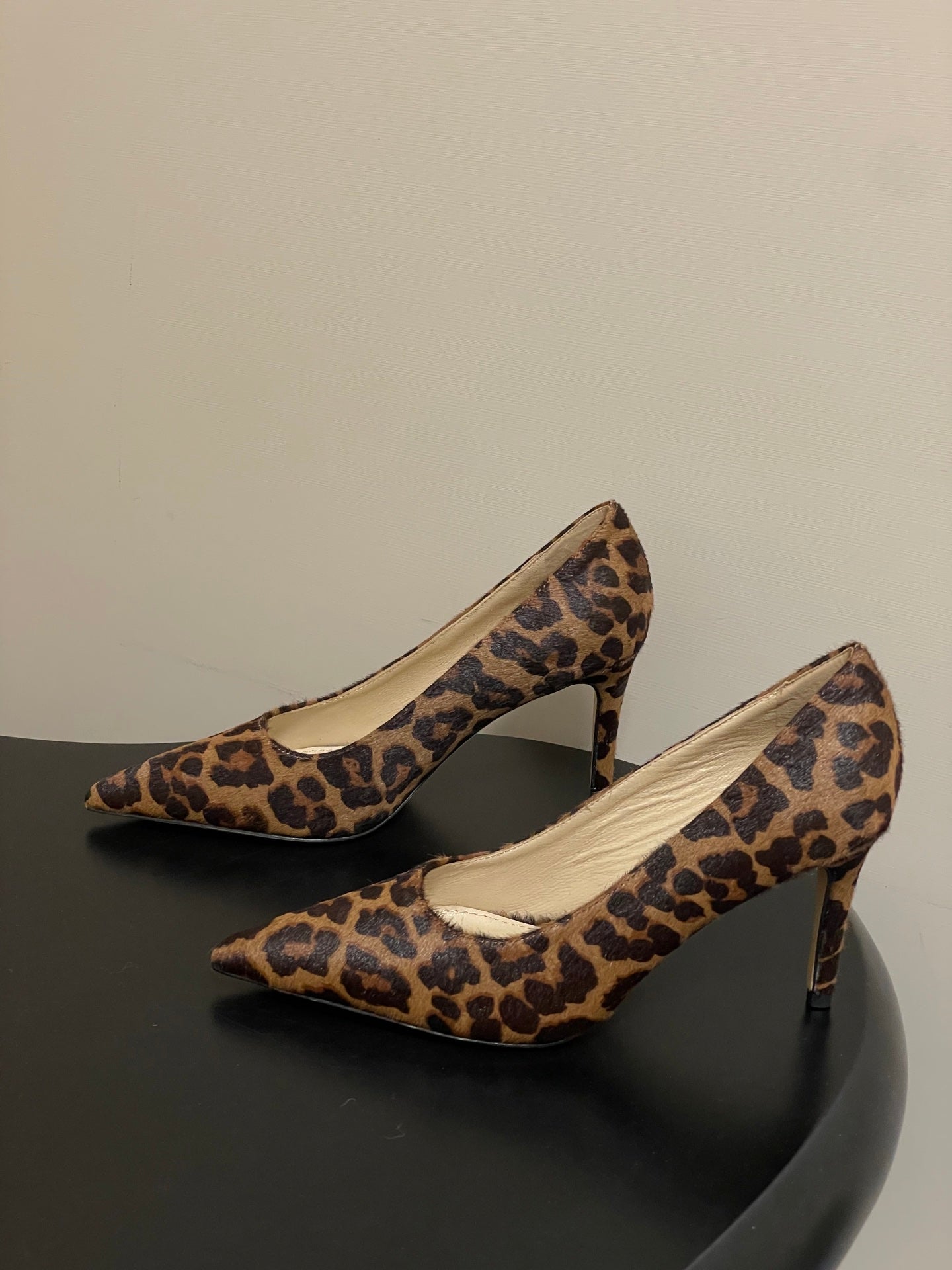 GIANVITO ROSSI 26S HIGH HEELS 85 MM IN LEOPARD PRINT PONY HAIR