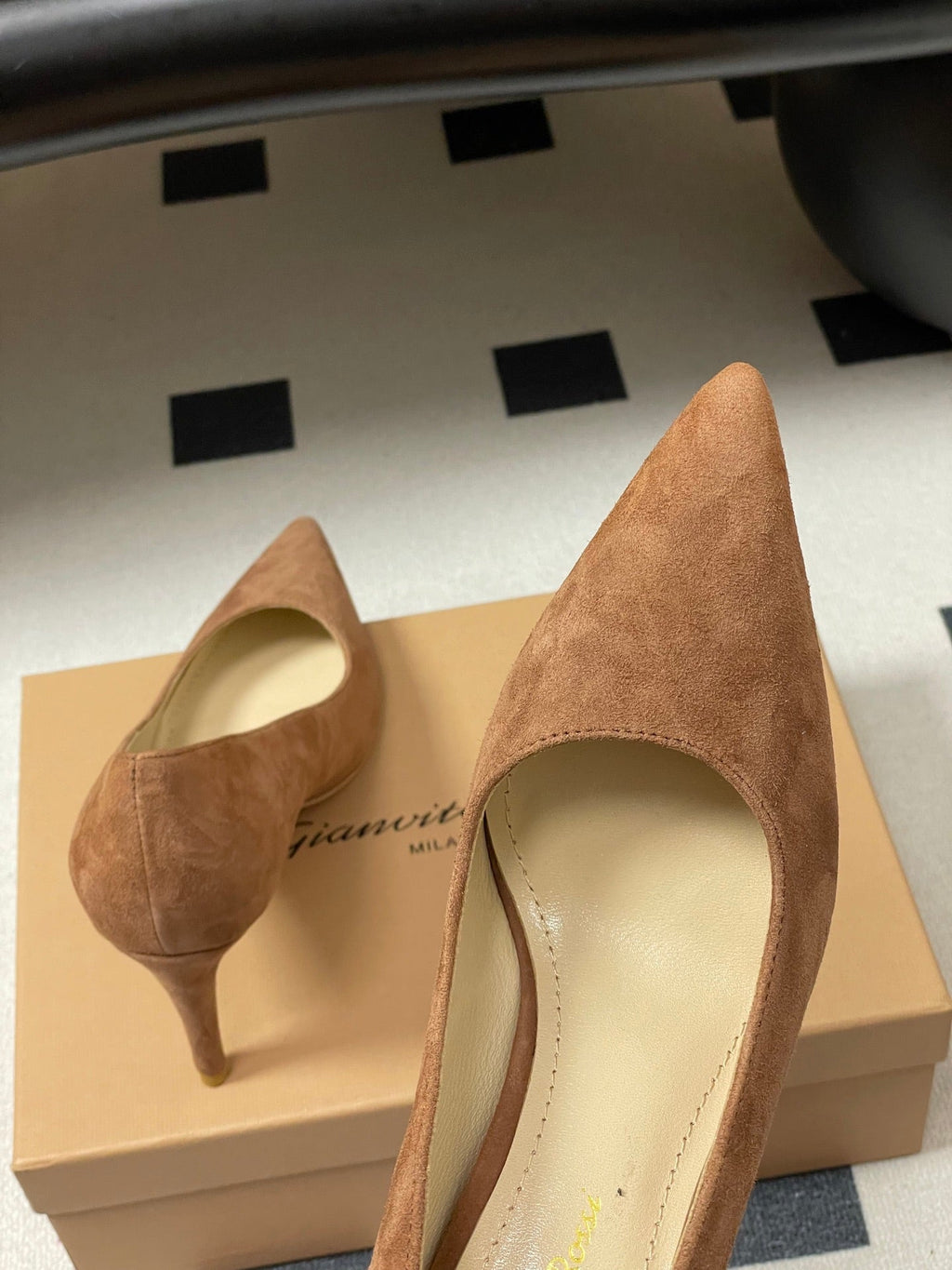 GIANVITO ROSSI 26S HIGH HEELS 85 MM IN BROWN SUEDE