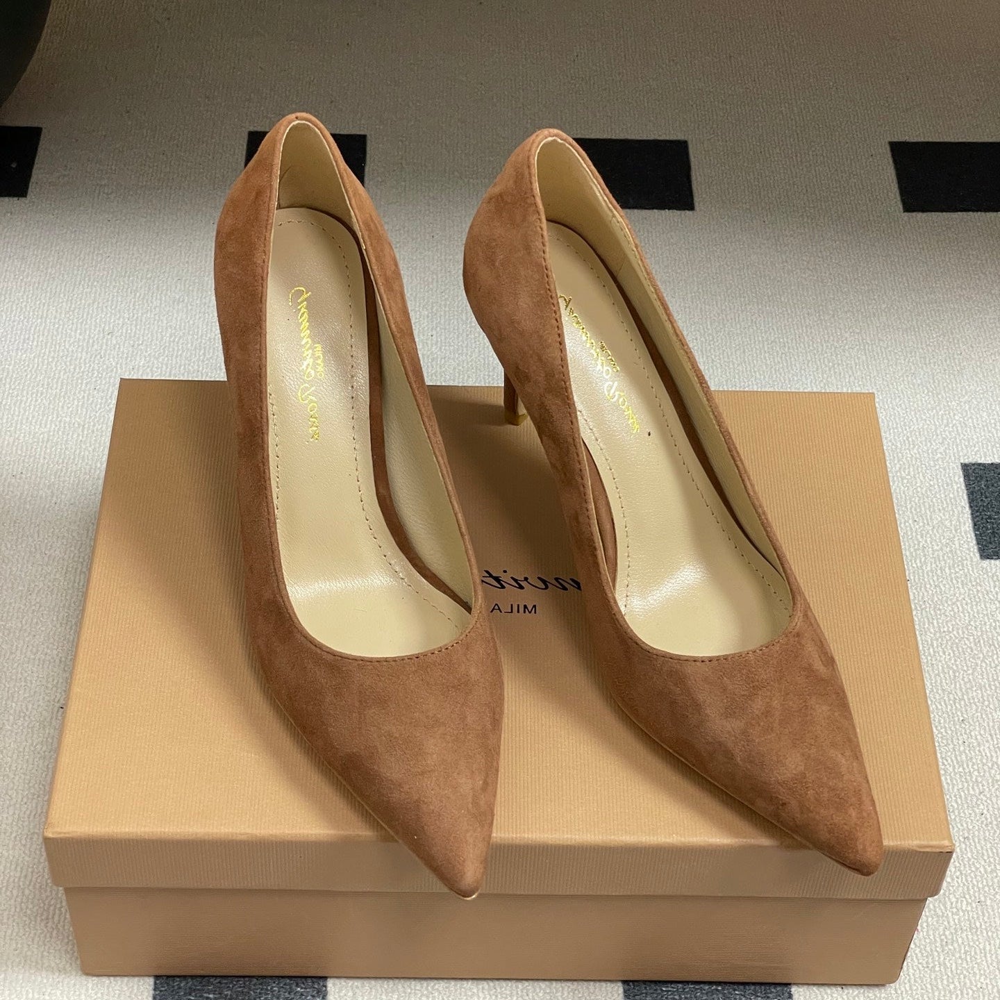 GIANVITO ROSSI 26S HIGH HEELS 85 MM IN BROWN SUEDE