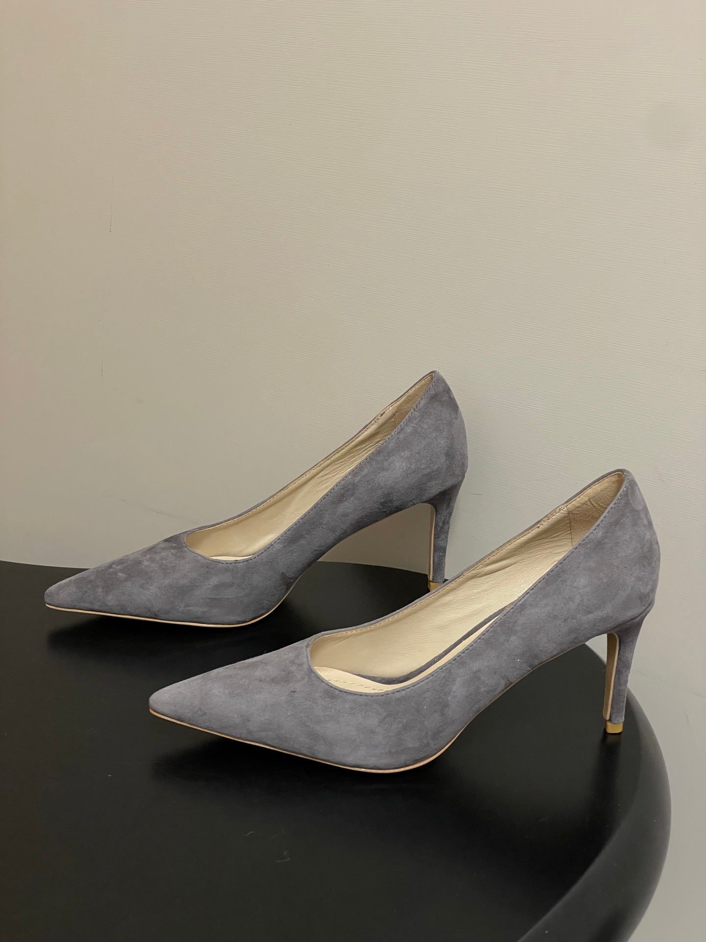 GIANVITO ROSSI 26S HIGH HEELS 85 MM IN DARK GREY SUEDE