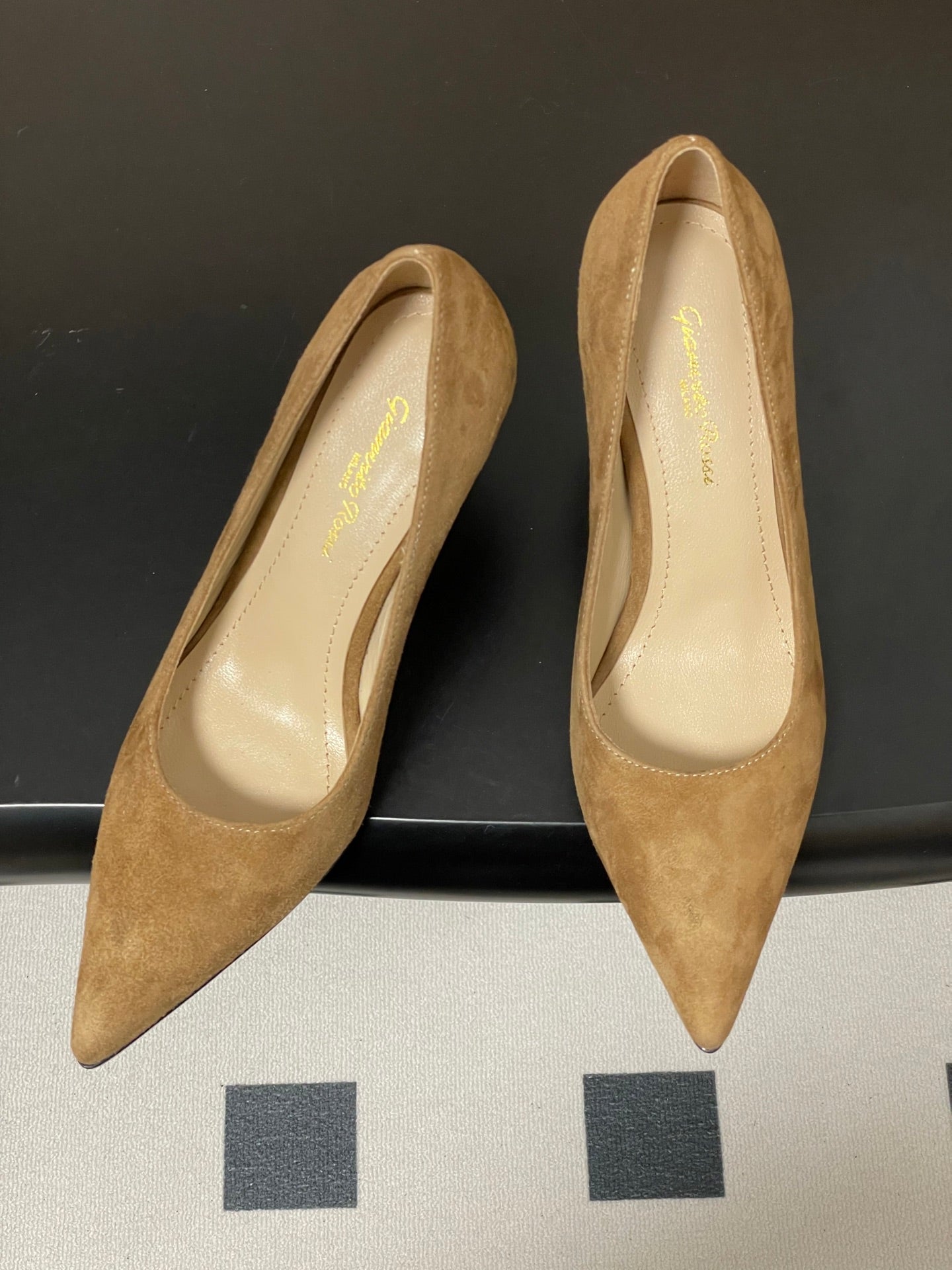 GIANVITO ROSSI 26S HIGH HEELS 85 MM IN LIGHT BROWN SUEDE