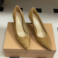 GIANVITO ROSSI 26S HIGH HEELS 85 MM IN LIGHT BROWN SUEDE
