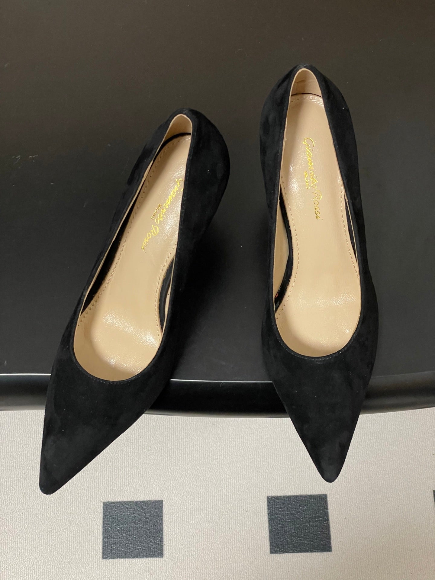 GIANVITO ROSSI 26S HIGH HEELS 85 MM IN BLACK SUEDE