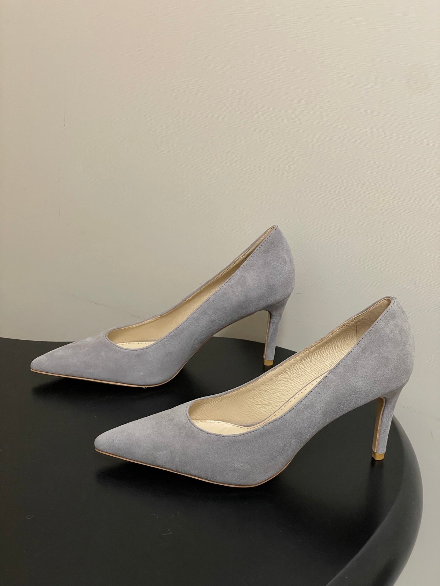 GIANVITO ROSSI 26S HIGH HEELS 85 MM IN GREY SUEDE
