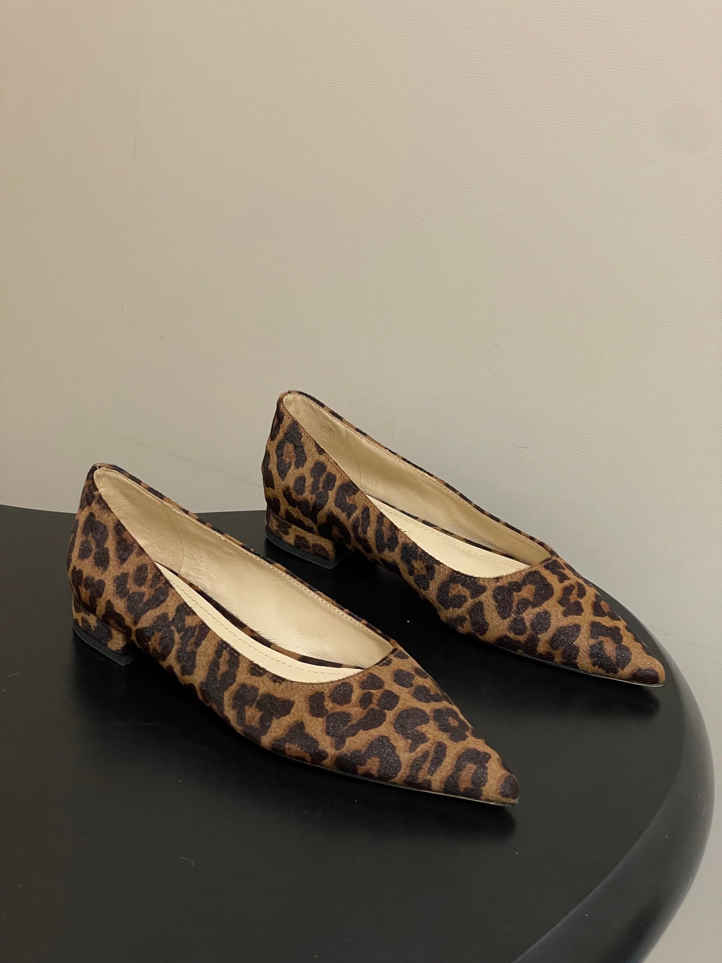 GIANVITO ROSSI 26S FLATS IN LEOPARD PRINT PONY HAIR