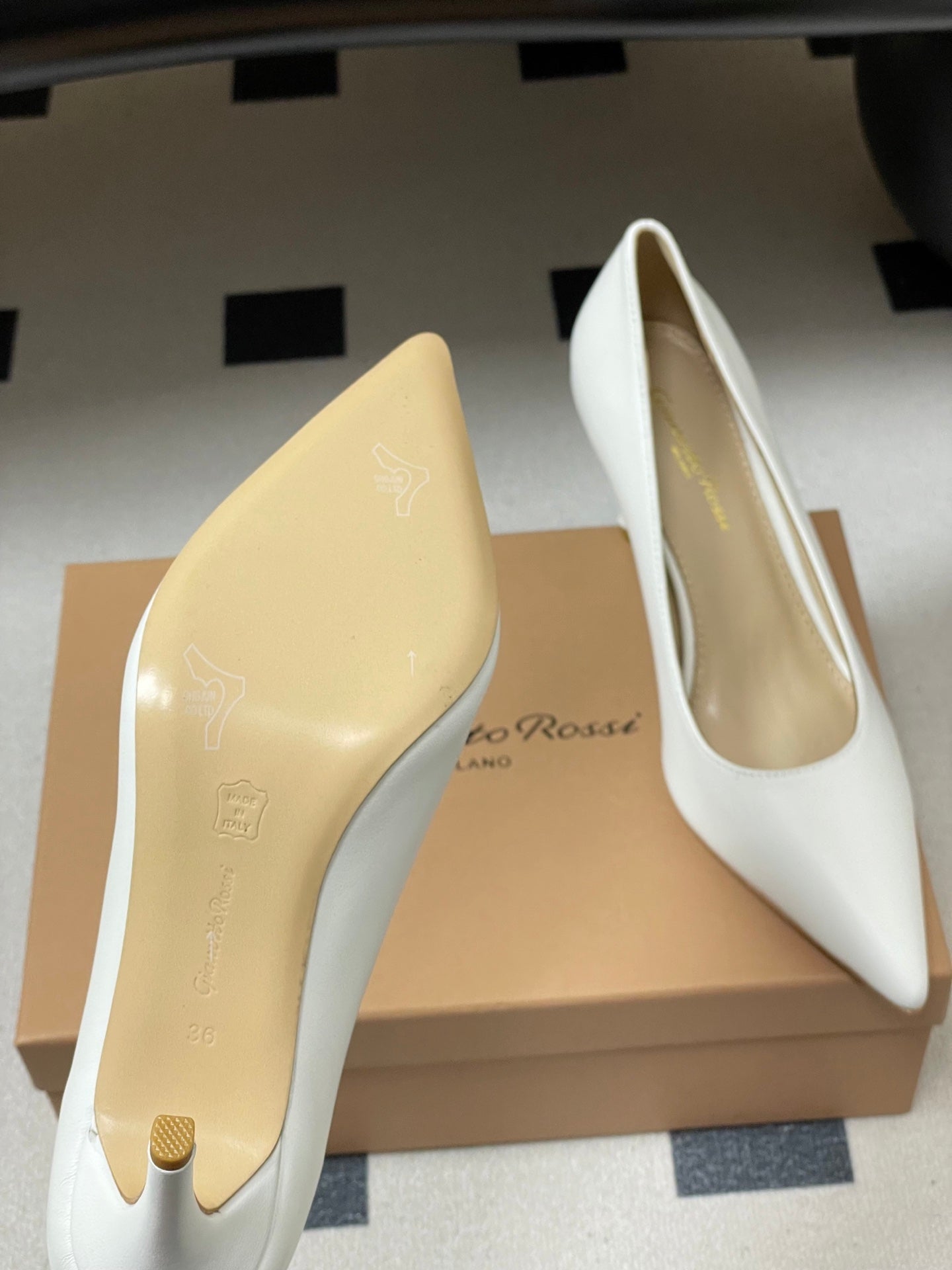GIANVITO ROSSI 26S HIGH HEELS 85 MM IN WHITE CALFSKIN