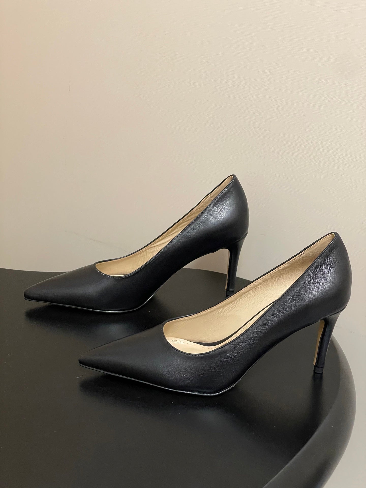 GIANVITO ROSSI 26S HIGH HEELS 85 MM IN BLACK CALFSKIN