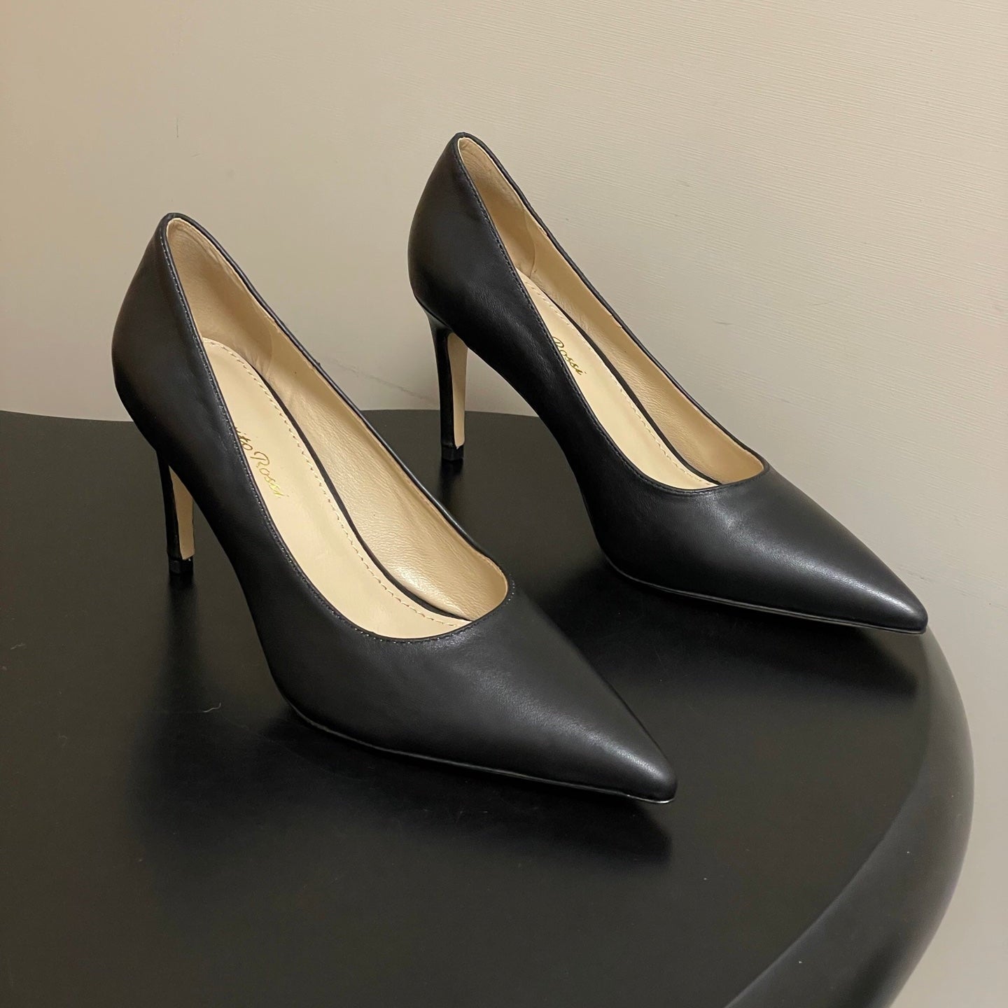 GIANVITO ROSSI 26S HIGH HEELS 85 MM IN BLACK CALFSKIN