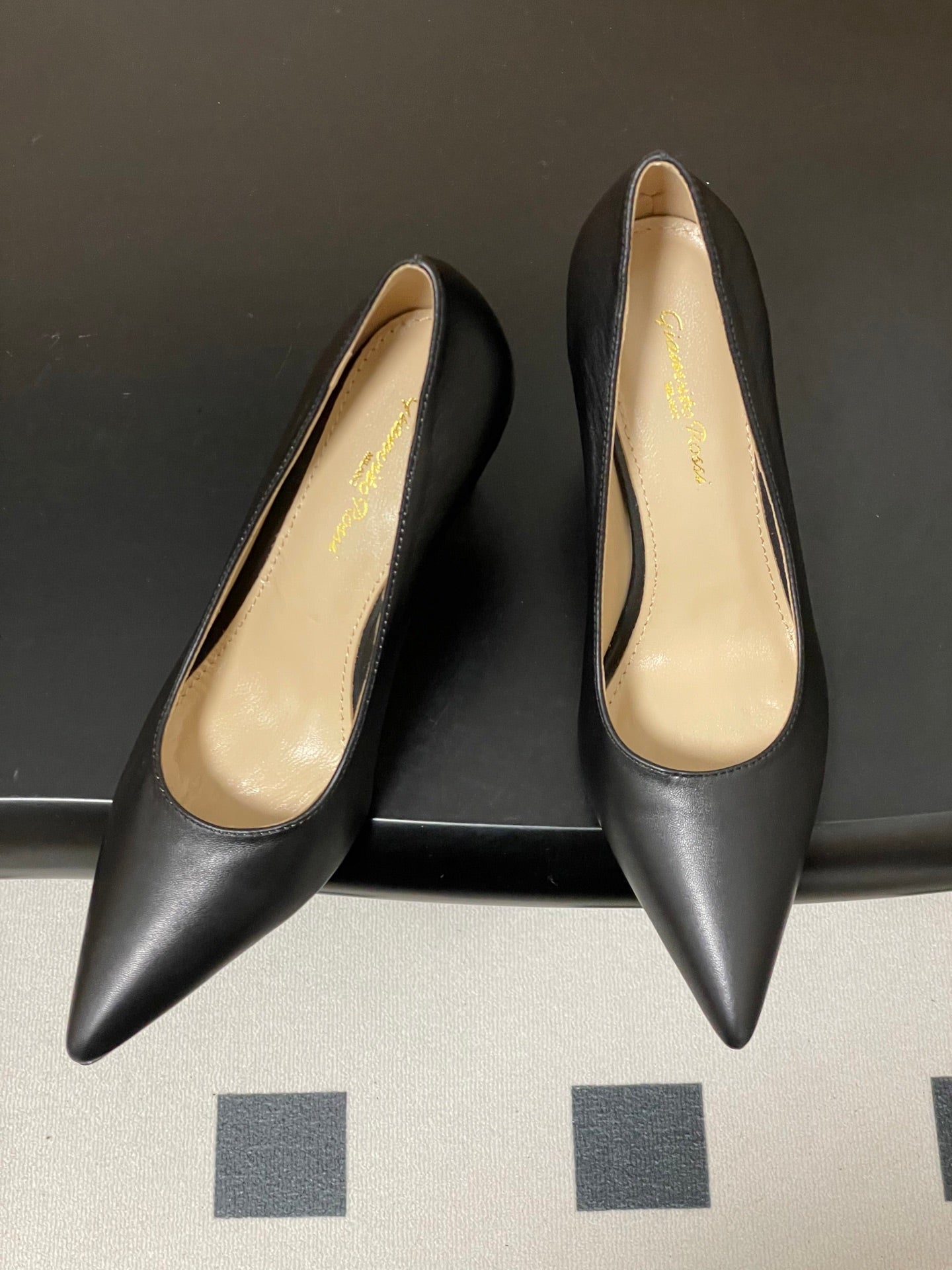 GIANVITO ROSSI 26S HIGH HEELS 85 MM IN BLACK CALFSKIN