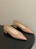 GIANVITO ROSSI 26S FLATS IN NUDE CALFSKIN