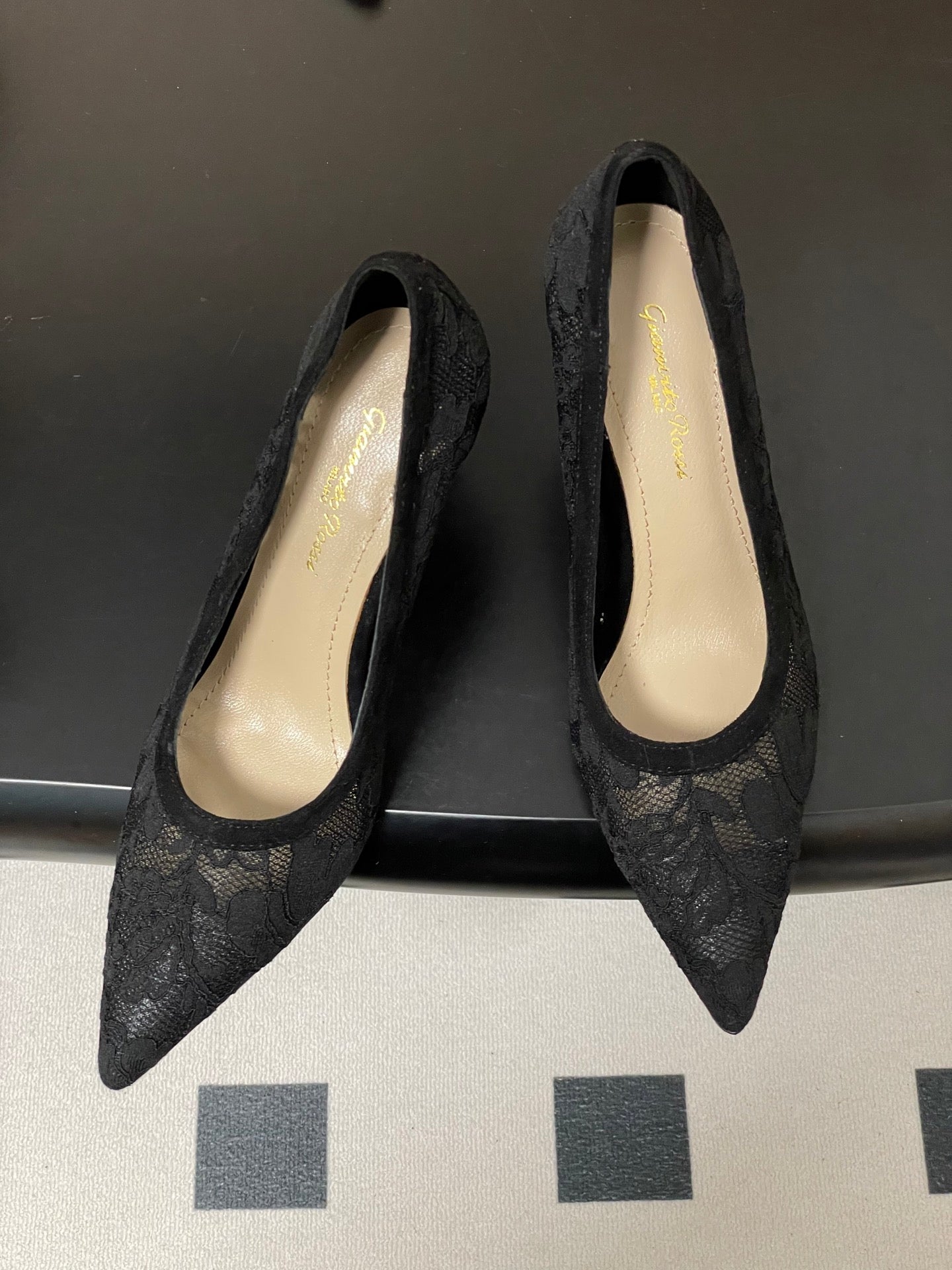 GIANVITO ROSSI 26S HIGH HEELS 85 MM IN BLACK LACE