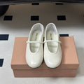 MIUMIU 26S BALLET FLATS IN WHITE LAMBSKIN