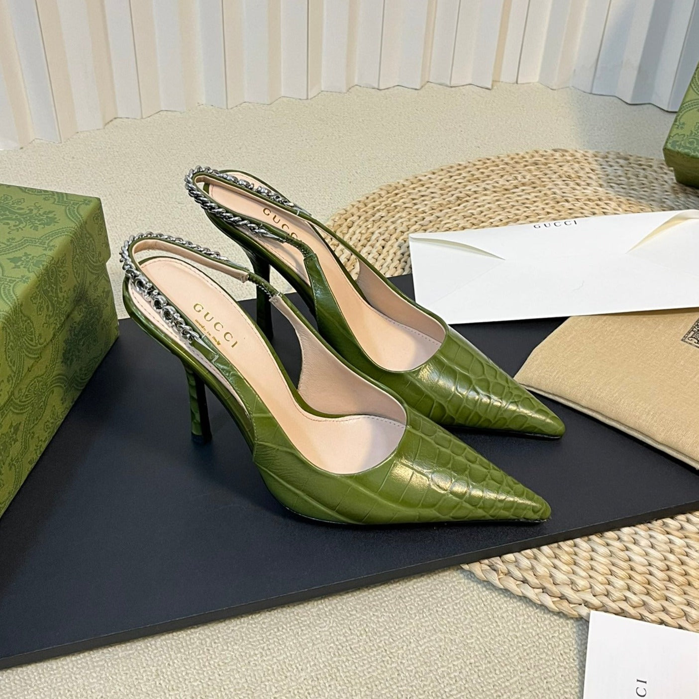 GG Women's High Heels  Green Juniper