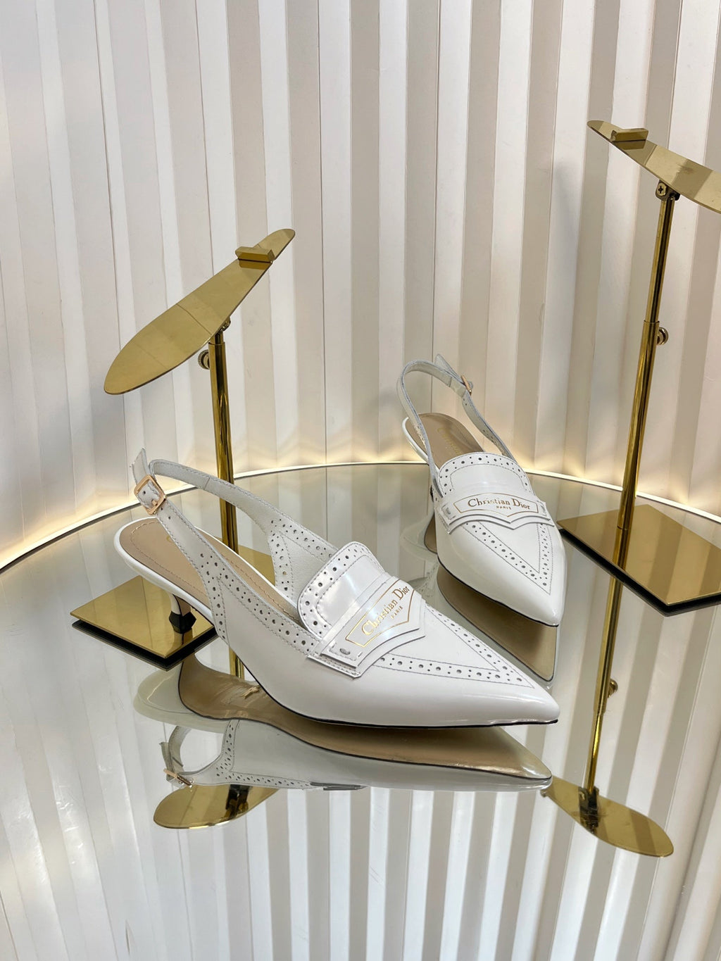 BOY SLINGBACK PUMP 35MM 25S IN WHITE CALFSKIN