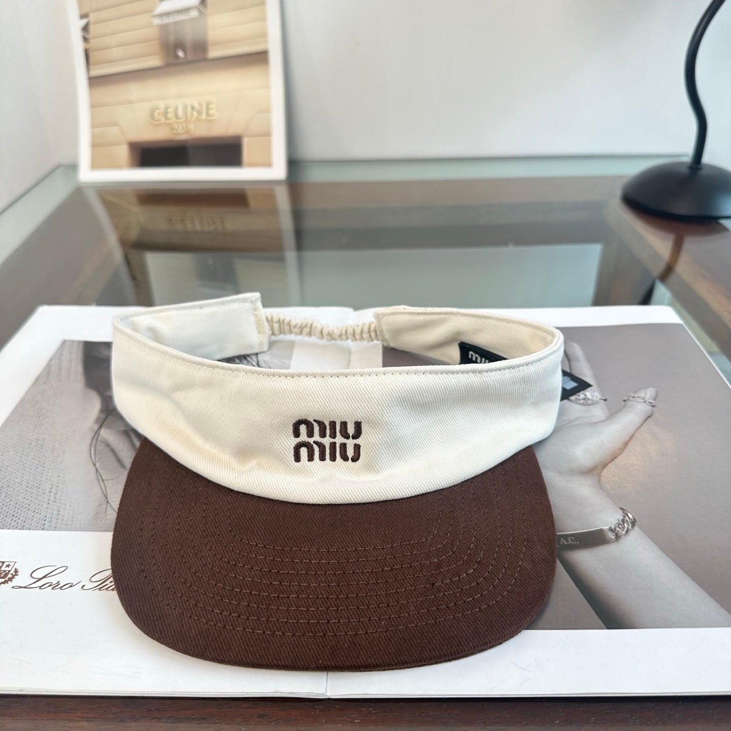 MIUMIU 26S CLASSIC LOGO SUN VISOR 346911
