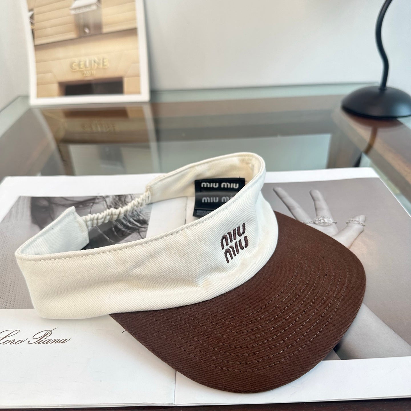 MIUMIU 26S CLASSIC LOGO SUN VISOR 346911