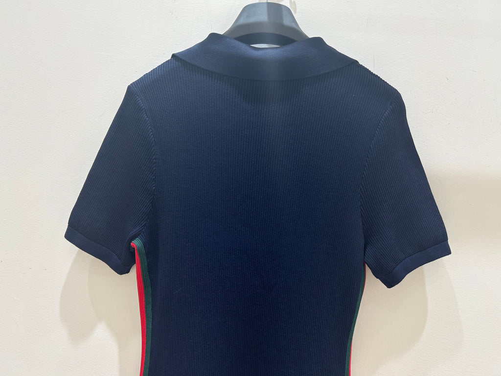 GUCCI 26S SHORT-SLEEVE KNIT POLO DRESS 379